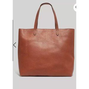 Madewell Womens $198 Zip Top Transport Tote English Saddle Brown J1952